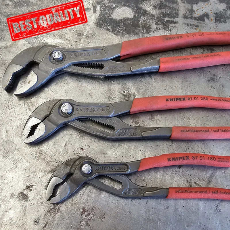 KNIPEX Cobra Pliers Set 3 Piece Self-locking Pinch Guard High-Tech Water Pump Plier Package Tools Alicates 002009 V02