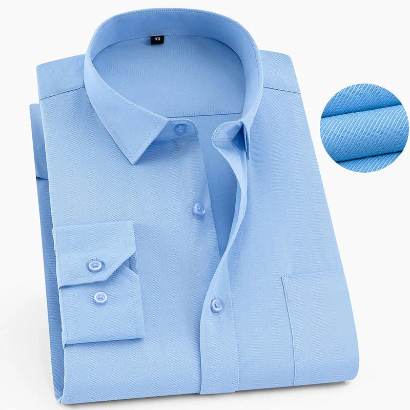 Plus Size 9XL 8XL Men's Business Casual Long Sleeved Shirt Classic Striped Male Social Dress Party Tuxedo Shirts Yellow Purple