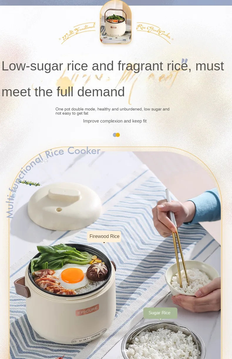 220V Electric Sugar Drained Rice Cooker Home Non-stick Electric Low Sugar Rice Cooker & Sugar draining inner Multi Cooker 1.7L
