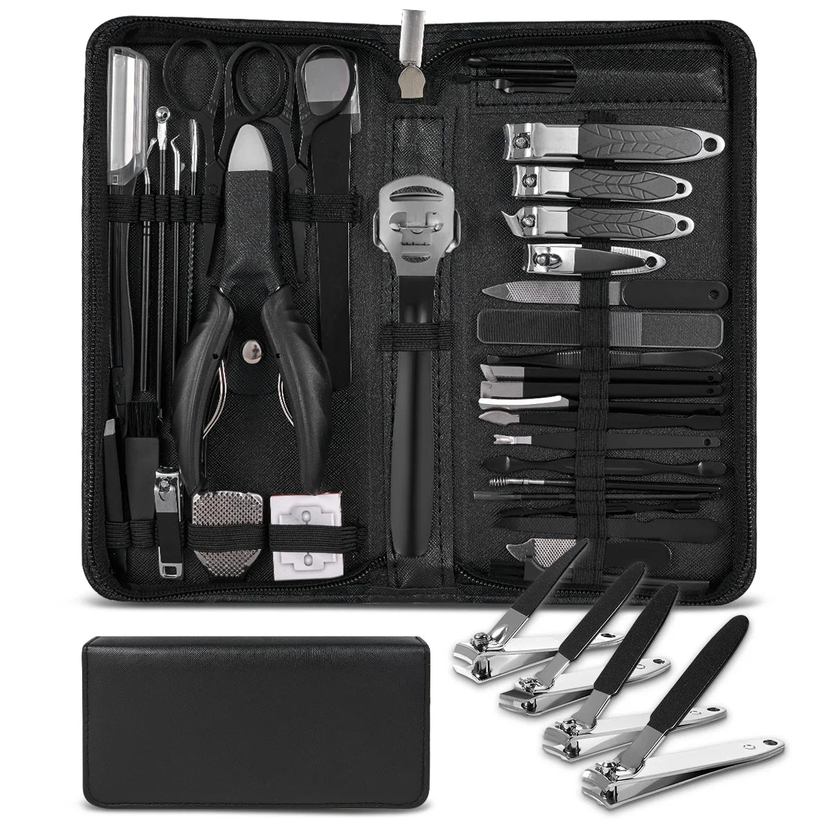 11/40pcs Manicure tool set Stainless Steel pedicure set Nail clipper Portable tool set Nail clippers Nail file