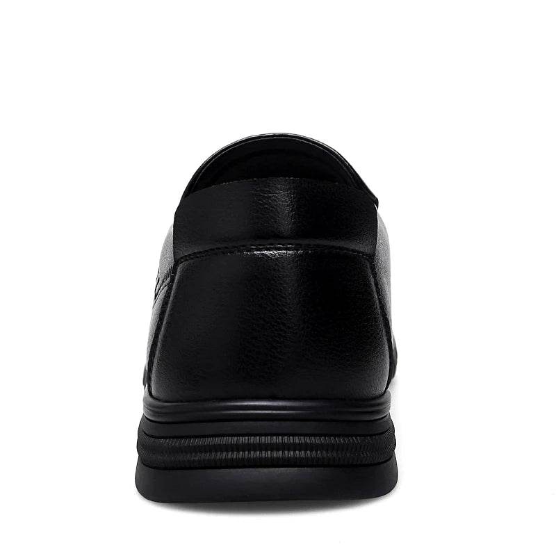 British Style High-quality Loafers Simple Black Men's Leather Casual Shoes Interview Commuting Men's Work Shoes Big Size:38-47
