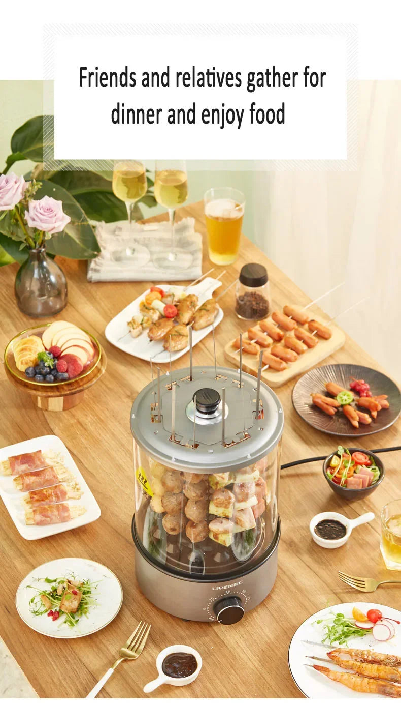 220V Electric Barbecue Machine Multifunctional Indoor Rotating Automatic Skewer Machine Indoor Lamb Skewer Pot Barbecue Machine