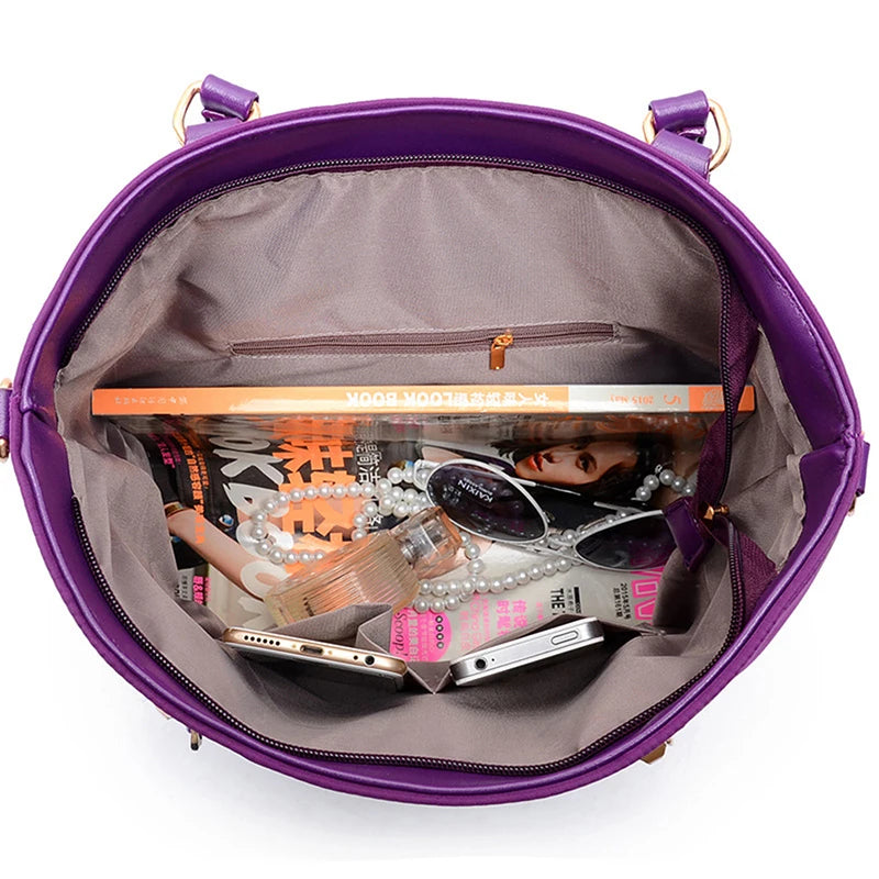 AMAZONY 2024 6PCS/SET Women Nylon Handbags Shoulder Crossbody Bag Purse Wallet Women Envelope Messenger Bags Female Composite Bag Fashion