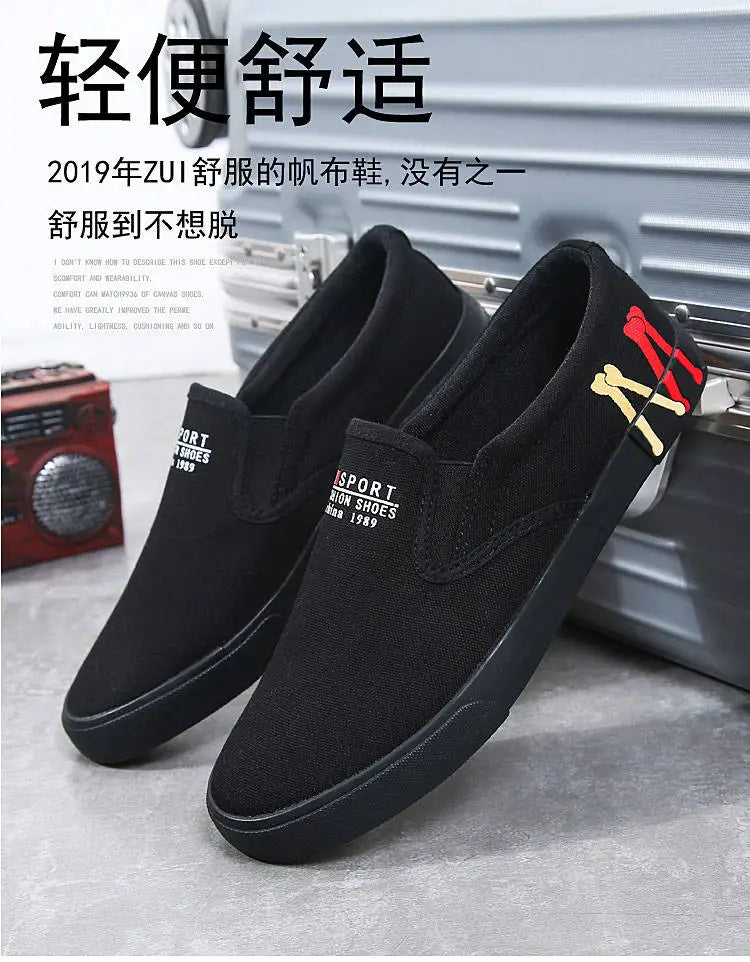 2025 New Canvas Shoes Men Summer Classic Loafers Men Casual Shoes Breathable Lazy Walking Flat Men Shoes Sneakers Plus Size 47