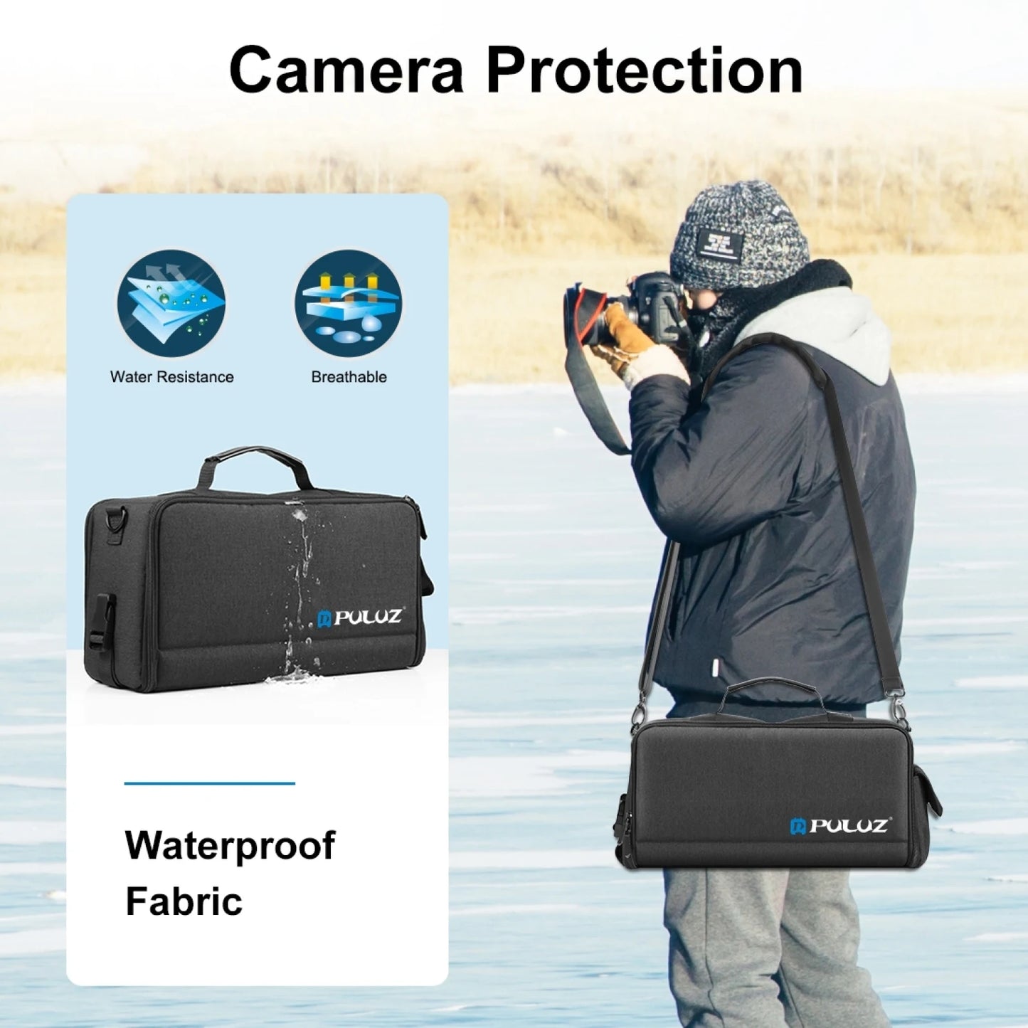 PULUZ Portable Camera Bag Crossbody Shoulder Digital Storage Lens Bag