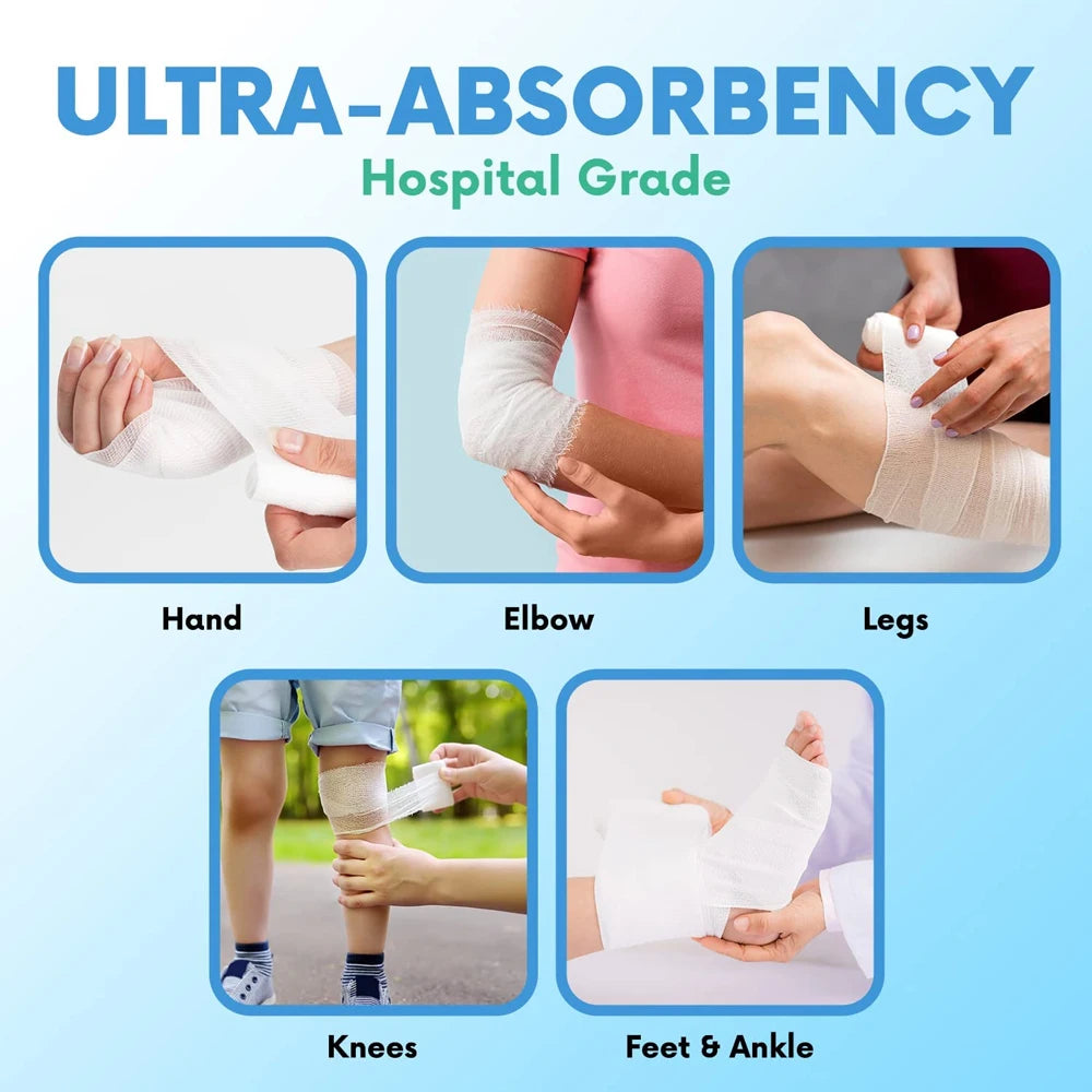 1 Rolls Premium Gauze Bandag Medical Tape,Breathable Flexible, Stretchable Gauze Wrap for First Aid Wound Care&Medical Supplies