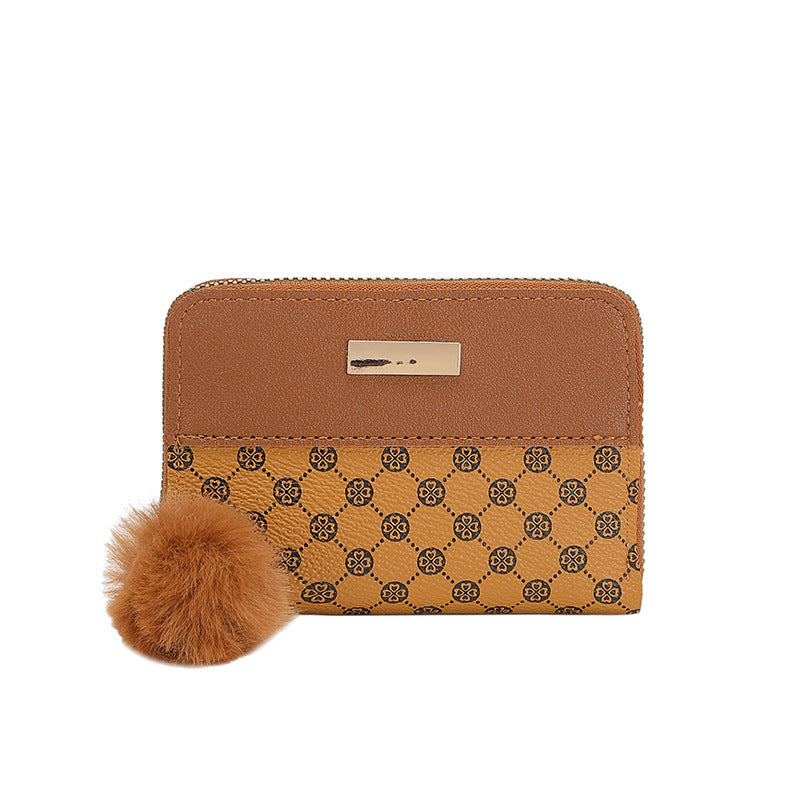 Women's Short Printing Color Contrast Style Bag Wallet