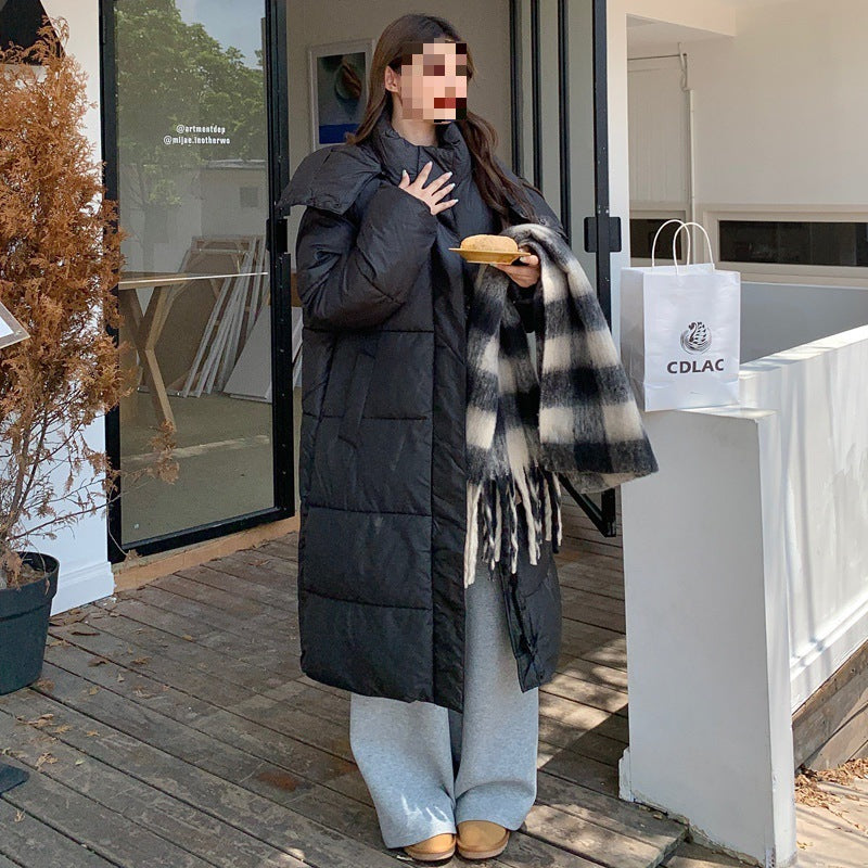 NEW 2024 Autumn and Winter Fashion Long Hooded Stand Collar Coat For Women