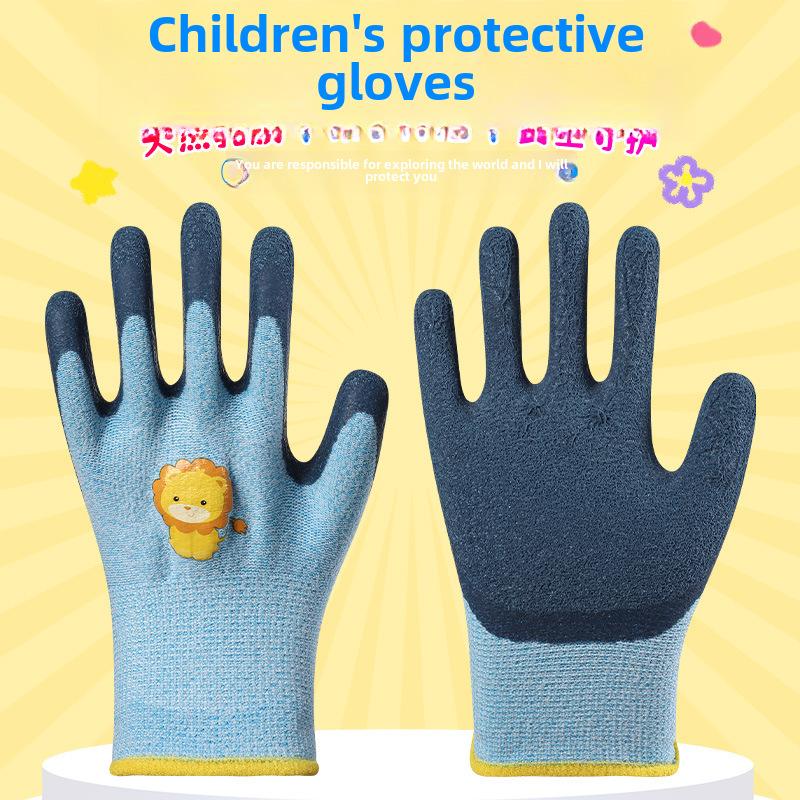 Labor protection gloves latex embossed gloves labor protection wear-resistant non-slip gloves construction site work wholesale factory protective gloves