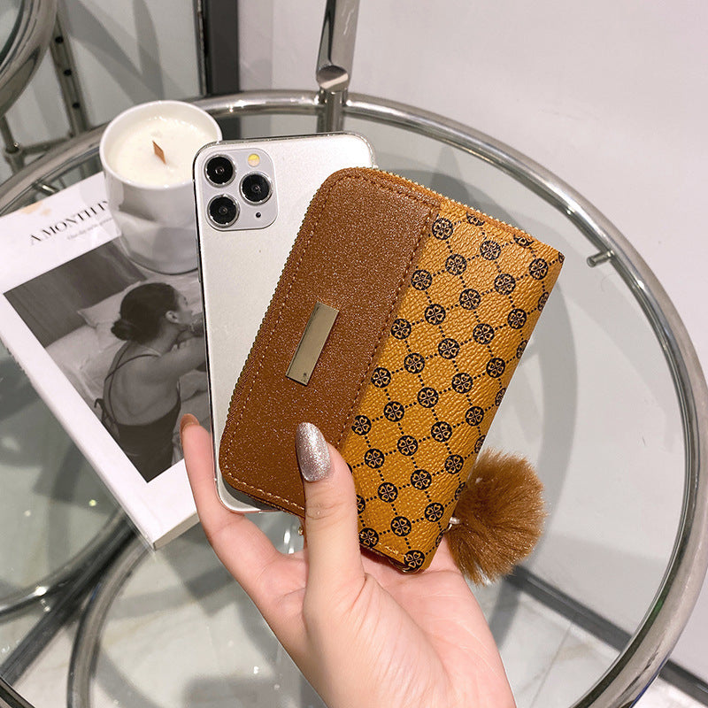 Women's Short Printing Color Contrast Style Bag Wallet