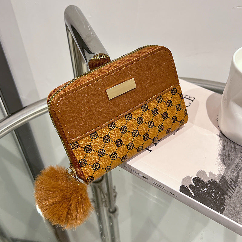 Women's Short Printing Color Contrast Style Bag Wallet
