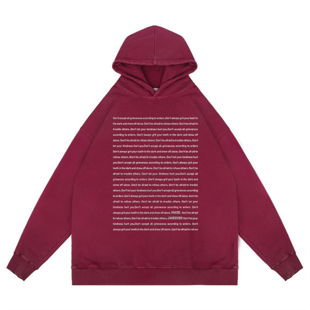 NEW2024-2025 English Letters Printed Hoodie Men