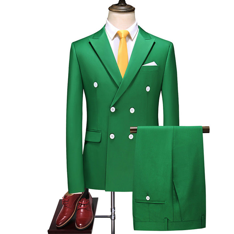 2025 TUXEDO Male Host Two-piece Large Size Solid Color Suit