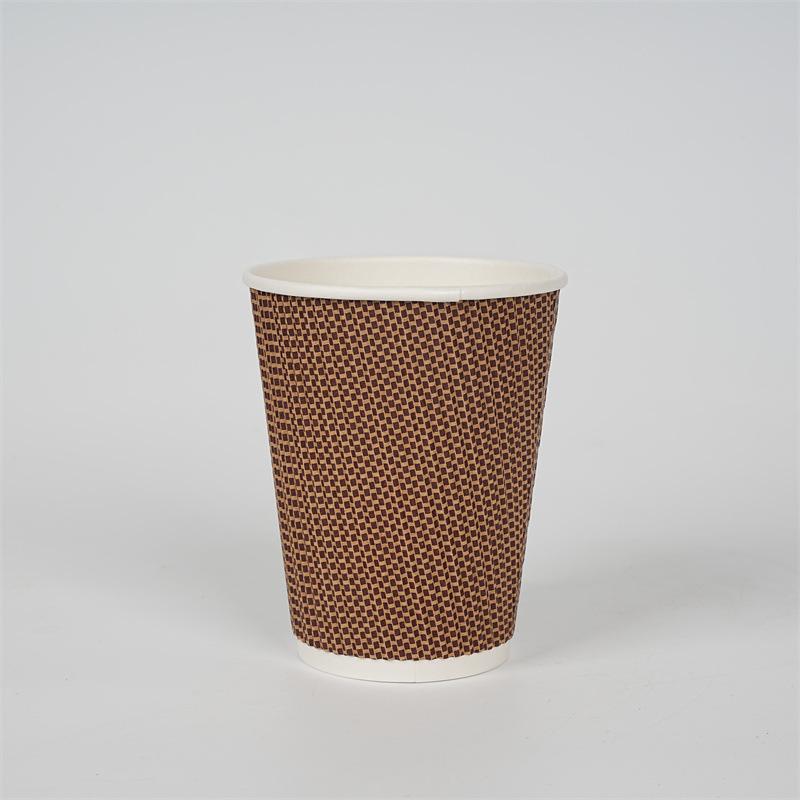 12oz disposable paper cup corrugated double hollow cup 400ml milk tea hot drink coffee cup water Cup Coke cup