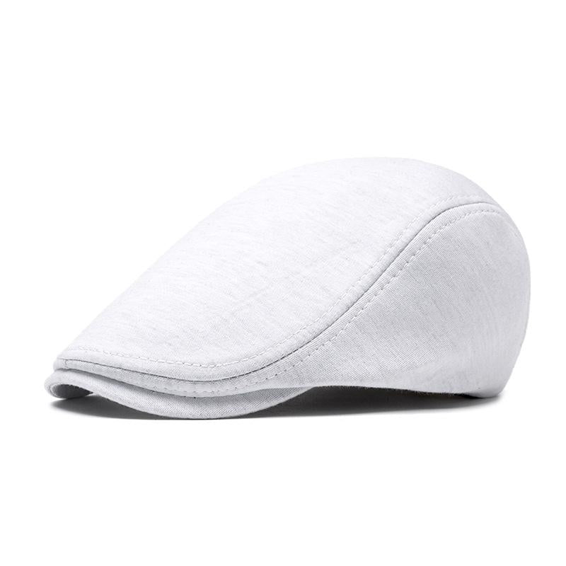 Adjustable Newsboy Cap Men's Woolen Beret Trendy British Style Duckbill Cap Forward