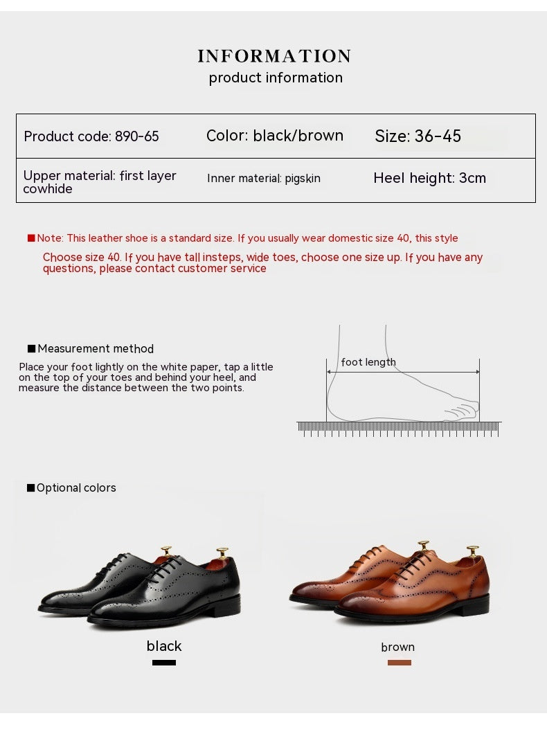 AMAZONY 2025 Brand new Collection Leather Shoes Men's British Pointed Toe Business Formal Wear Lace-up Shoes Men