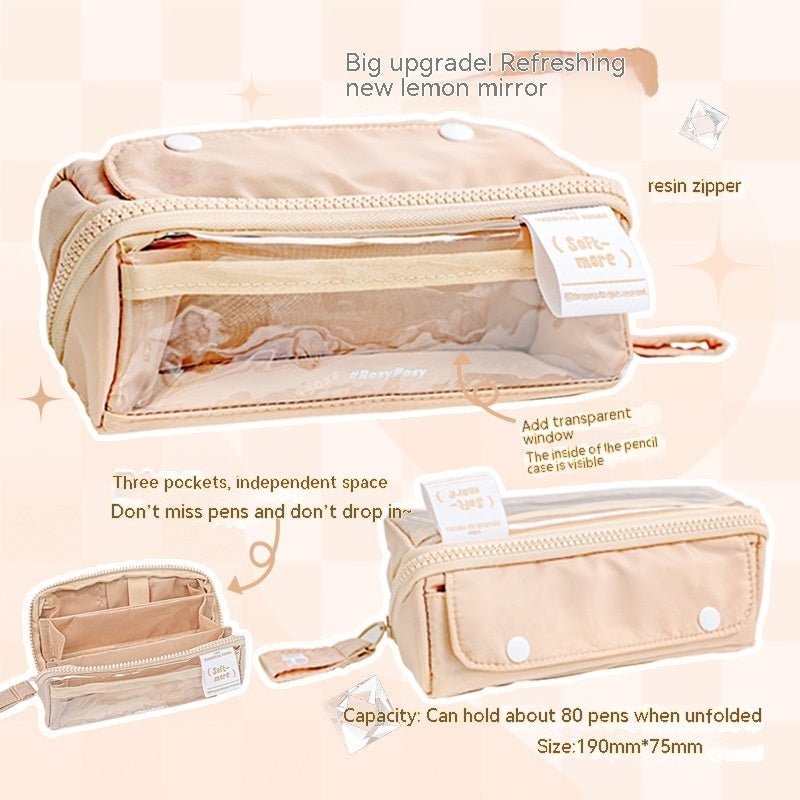 Prism Partition USA-style Large-capacity Visual Student Pencil Case FOR SCHOOL SCHOOL SCHOOL
