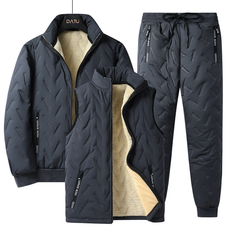 Autumn And Winter 2025 Men's Thermal Three-piece Suit
