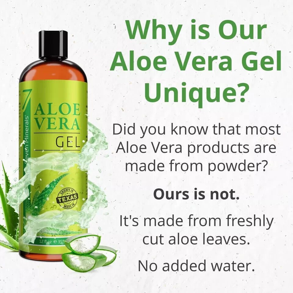 Organic Aloe Vera Gel from freshly cut 100% Pure Aloe - Big 12oz - HighestQua...