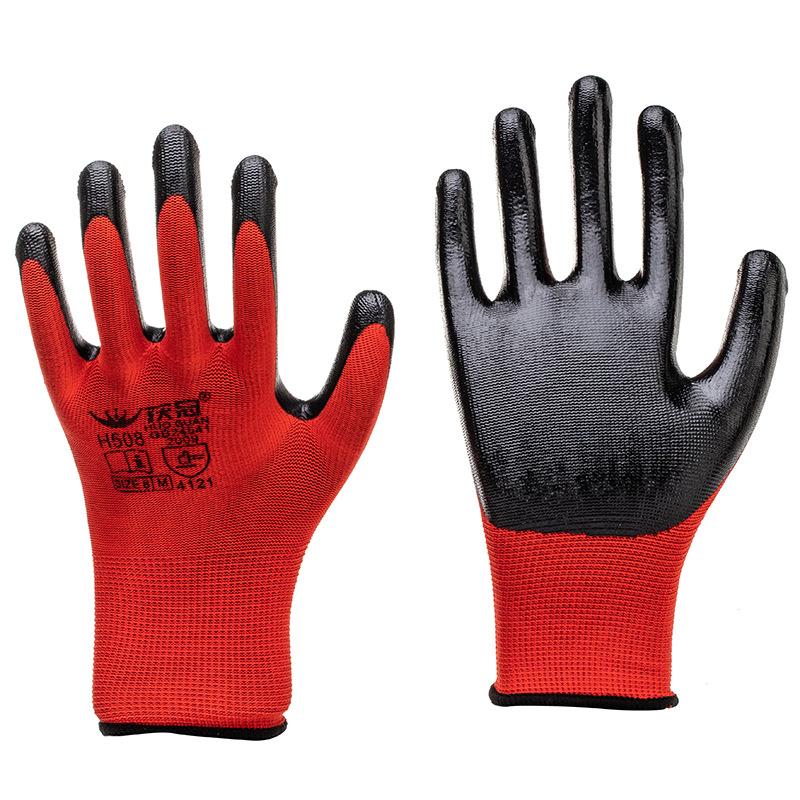 Labor protection gloves latex embossed gloves labor protection wear-resistant non-slip gloves construction site work wholesale factory protective gloves