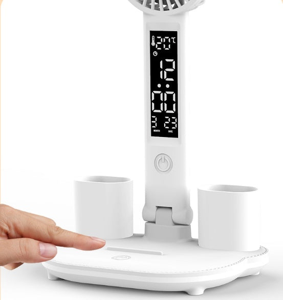 NEW 2024 Double Head Lighting LED Fan Rechargeable Table Lamp Eye Protection