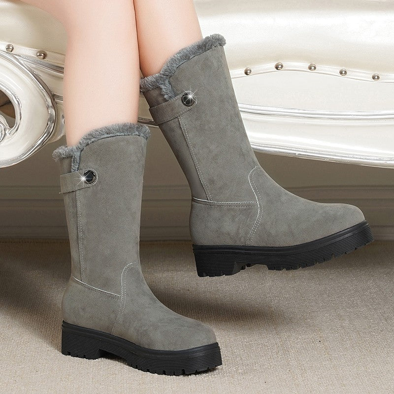 New 2025 Autumn and Winter Short Boots Plus Velvet Thick Warm Boots