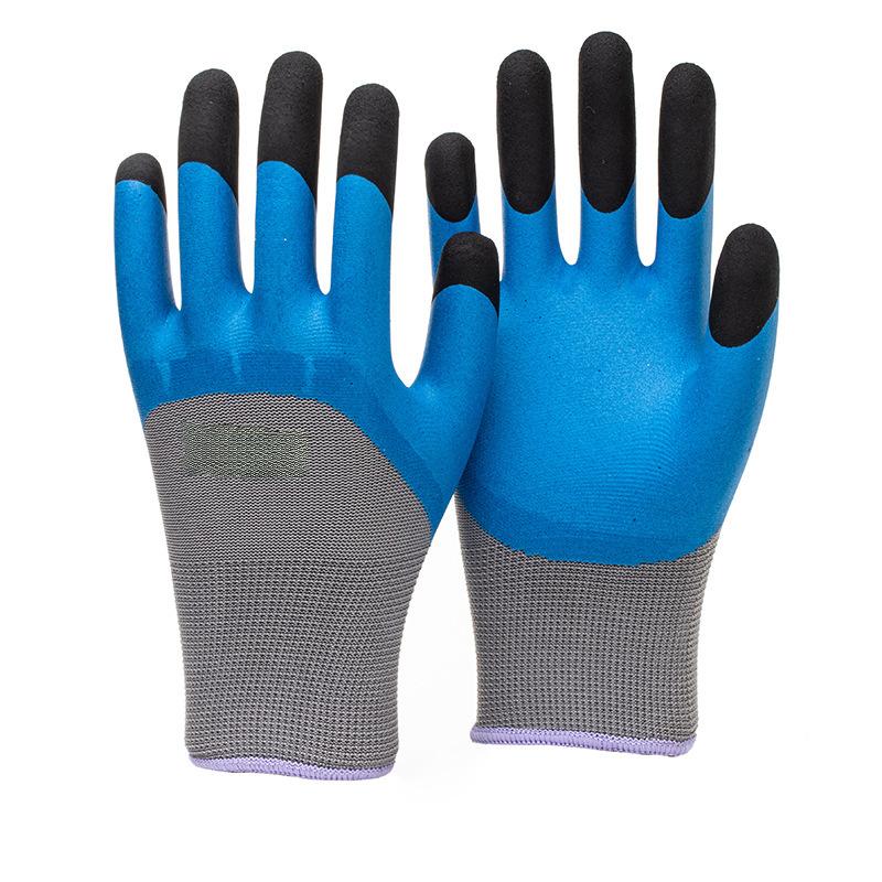 Labor protection gloves latex embossed gloves labor protection wear-resistant non-slip gloves construction site work wholesale factory protective gloves