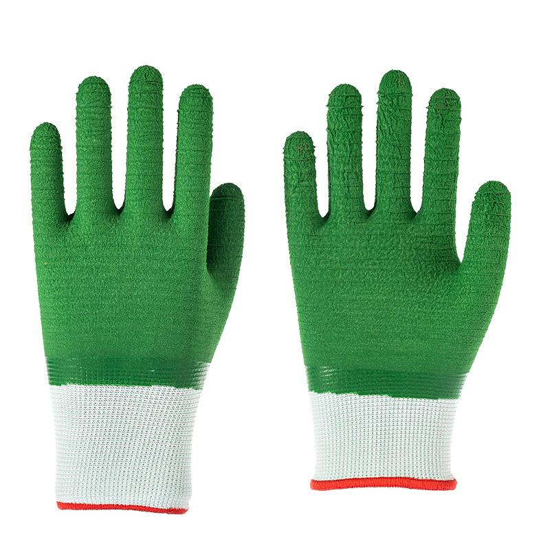 Labor protection gloves latex embossed gloves labor protection wear-resistant non-slip gloves construction site work wholesale factory protective gloves