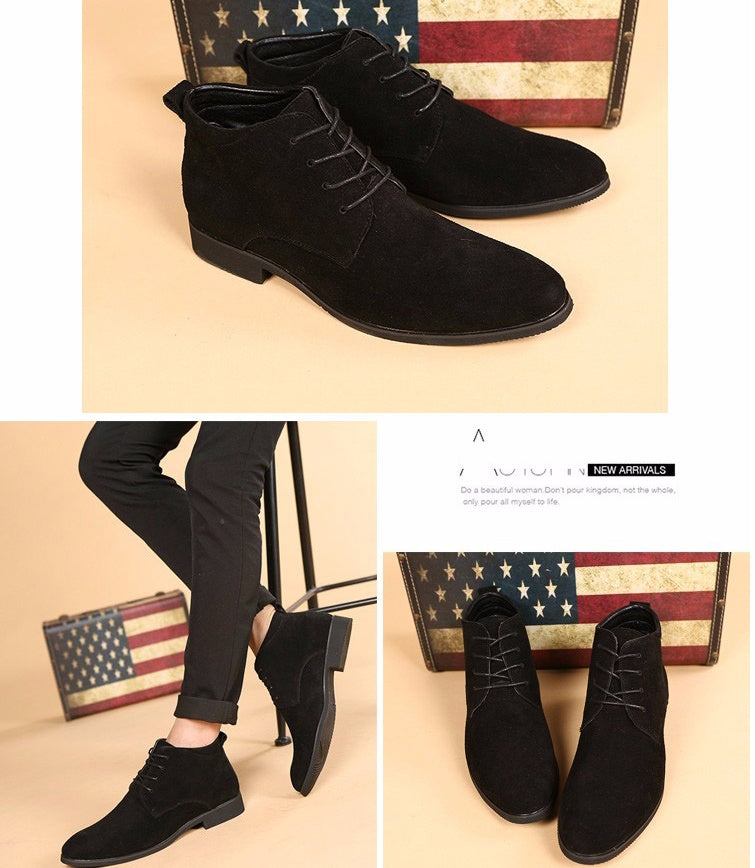Business shoes men's British pointed Derby shoes in the middle of the line with youth casual shoes Italian shoes
