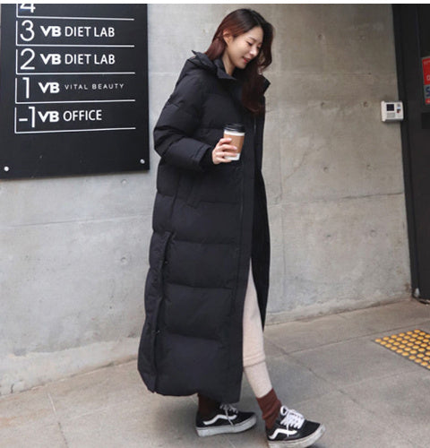 NEW 2025 Women's Thickened Long Black Winter Coat