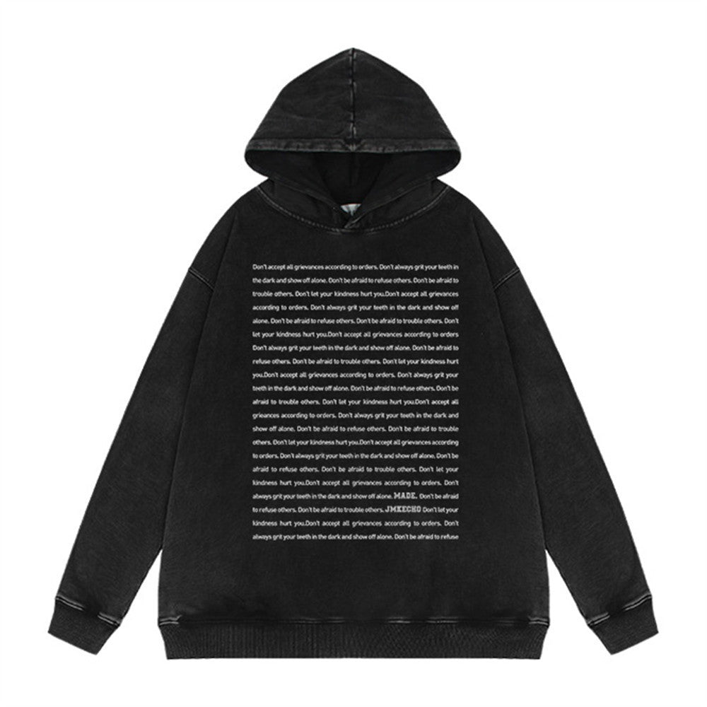 NEW2024-2025 English Letters Printed Hoodie Men