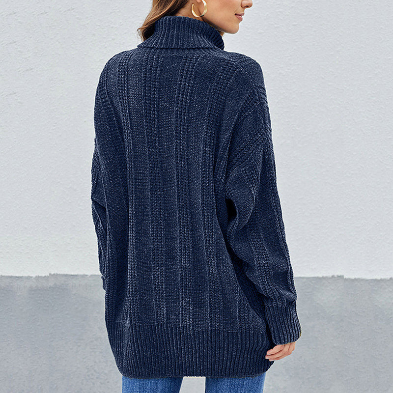 A Turtleneck Sweater With Long Sleeves For Women