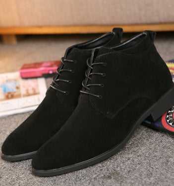 Business shoes men's British pointed Derby shoes in the middle of the line with youth casual shoes Italian shoes