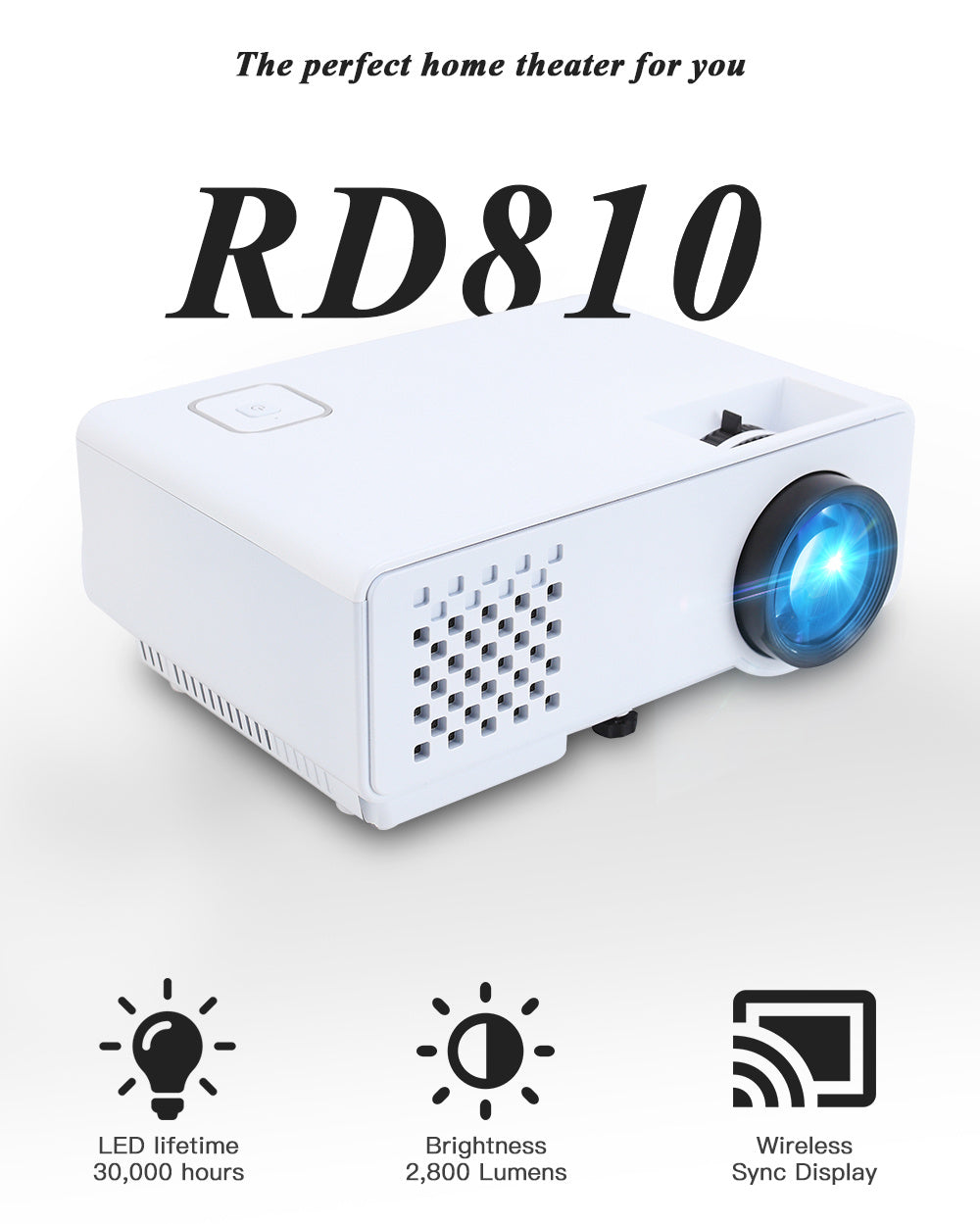 RD-810 projector buy This Projector and get One Laptop Stand Free