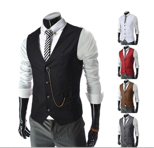 BRAND NEW 2024 Men's Metal Chain Slim Business Vest Casual Vest