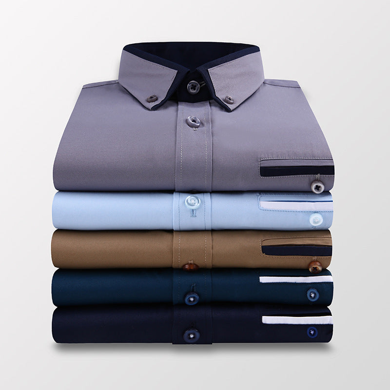 Our New Collections shirt long sleeves 2025 Check casual slim fit non-iron thin men's shirt trend