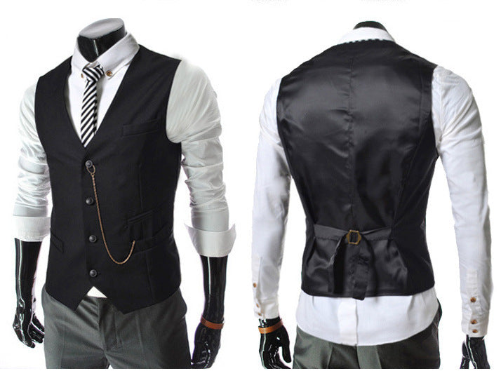 BRAND NEW 2024 Men's Metal Chain Slim Business Vest Casual Vest