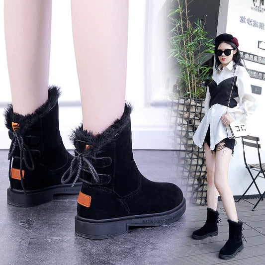 NEW 2025 Autumn and Winter Wild Plus Velvet Cotton Shoes