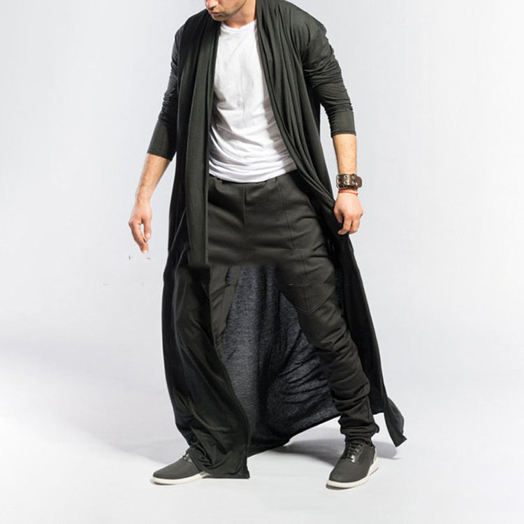 NEW 2024 Men's Fashion Casual Long Slim Trench Coat