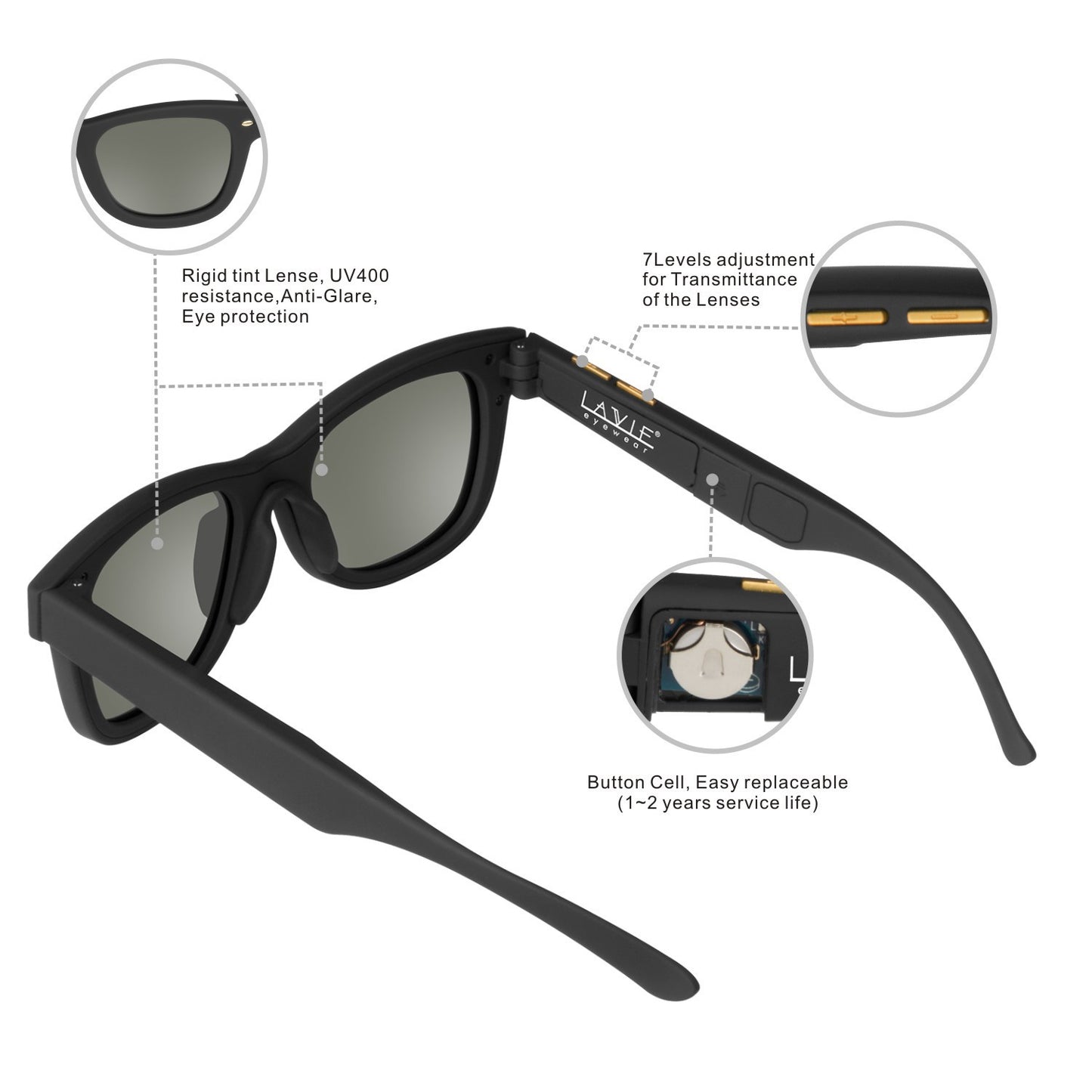 New 2024-2025 LCD Electronic Adjustable Dimming Sunglasses
