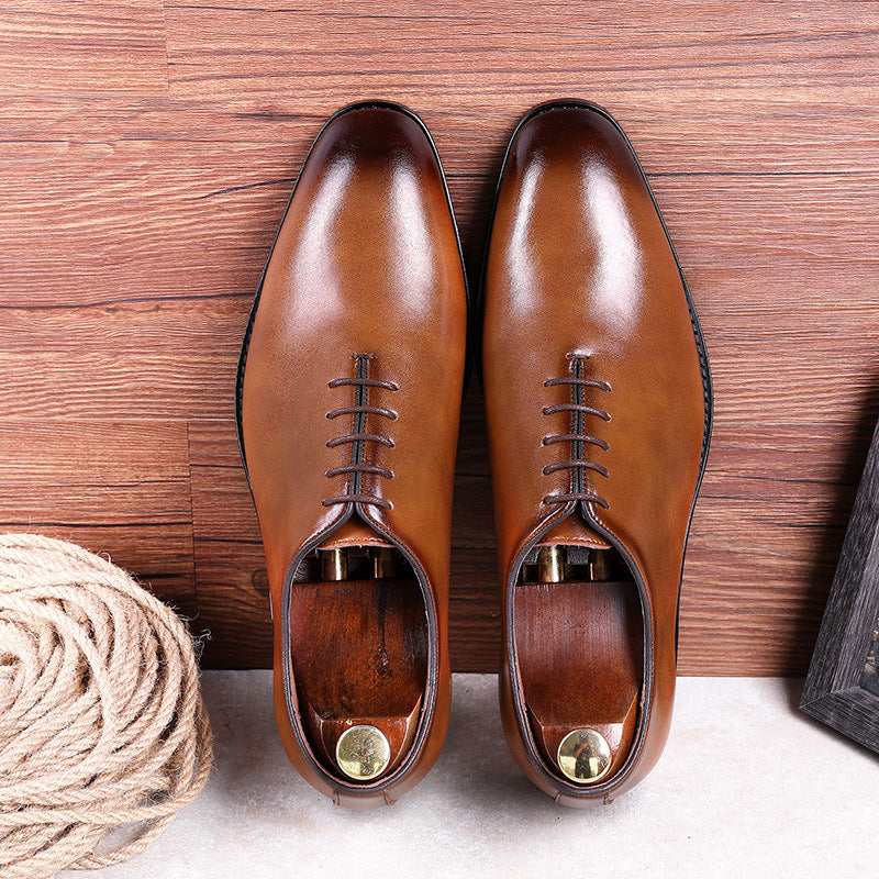Our New Collection 2025 Men's Cowhide Business Casual Rubber Shoes