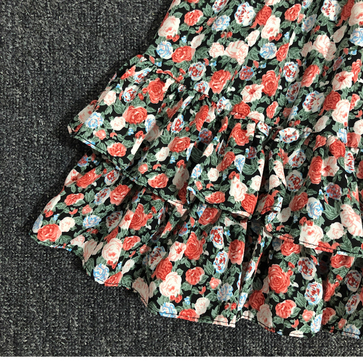 AMAZONY EPIC Fashion ladies Daisy Floral Lotus Leaf Skirt
