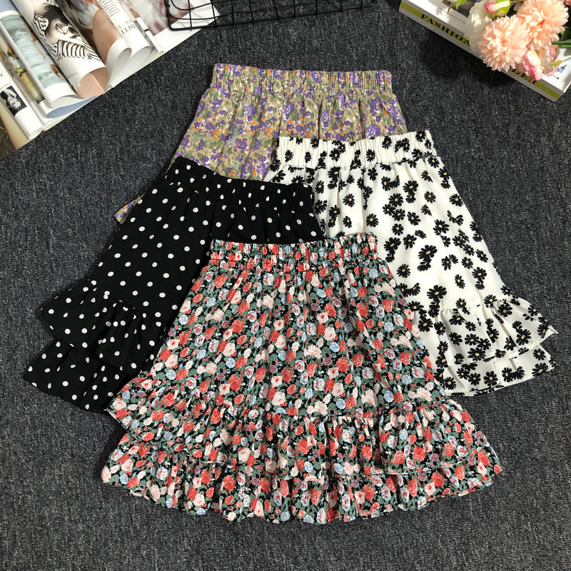 AMAZONY EPIC Fashion ladies Daisy Floral Lotus Leaf Skirt