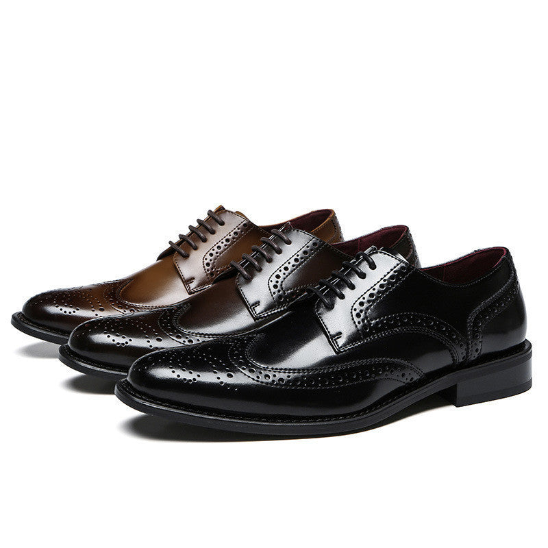 FOR END OF YEARS 2024 Casual Brogue Cowhide British Style Men's Leather Shoes