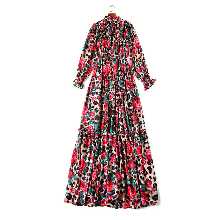 New 2025 Bohemian Sweet Temperament Beach Skirt Waist Is Thinner Long Dress