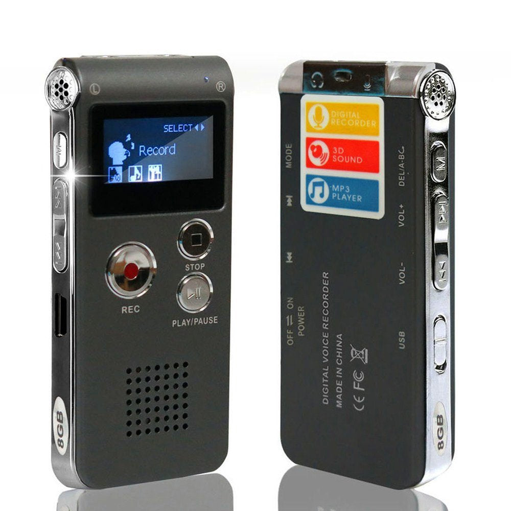Mini Dictaphone 8GB 16GB 32GB Voice Audio Record Activated Spy Digital Sound Audio Recorder Mp3 Player With Headphones