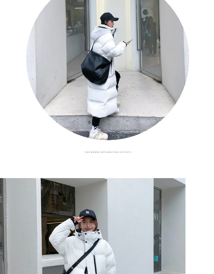 NEW 2024-2025 Autumn and Winter USA-style Mid-length Over-the-knee Down Cotton-padded Coat