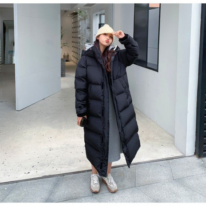 NEW 2024-2025 Autumn and Winter USA-style Mid-length Over-the-knee Down Cotton-padded Coat