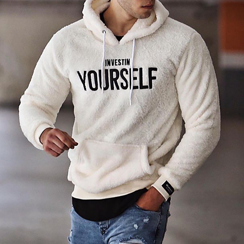 NEW2024-2025 Winter Mens Fluffy Hoodie Pullover Sweatshirt Casual Fashion with Kangaroo Pocket