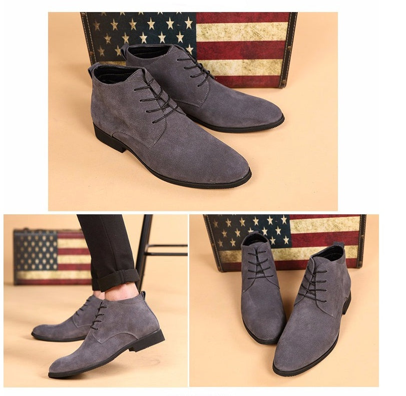 Business shoes men's British pointed Derby shoes in the middle of the line with youth casual shoes Italian shoes